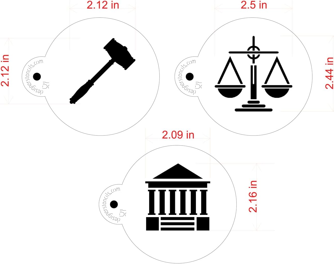 Plantilla de galletas de ley y justicia C995 de Designer Stencils