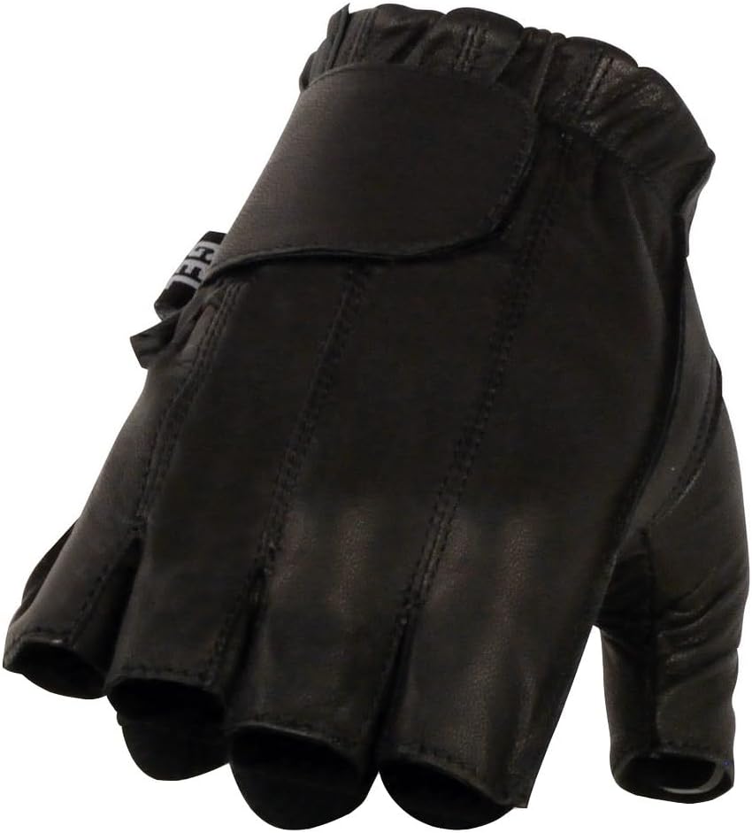 Milwaukee Leather SH442 – Guantes de mano de motocicleta para hombre, con acolchado de gel de piel, color negro