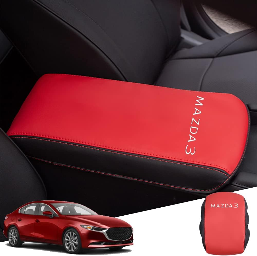 Funda de cuero para consola central, almohadilla para reposabrazos, accesorios para mantener tu reposabrazos en una sensación más cómoda (rojo +