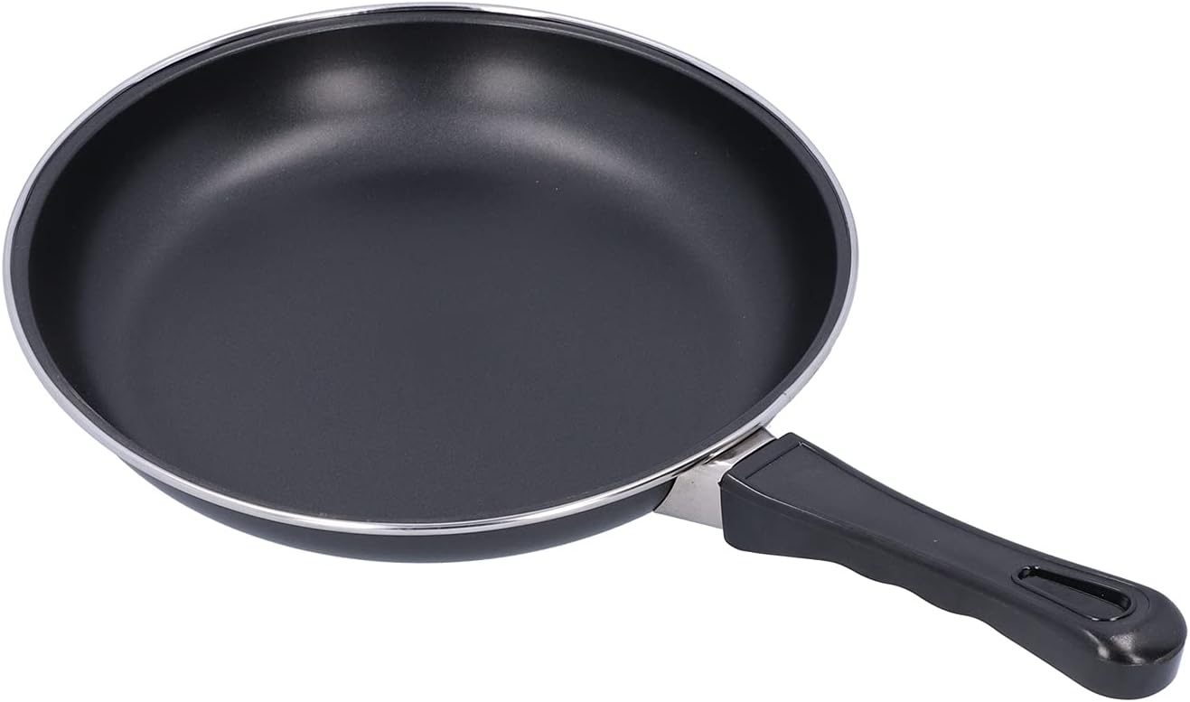AUNMAS Sartén antiadherente, sartén MIni de acero inoxidable con pared gruesa, utensilios de cocina compatibles con todas las estufas, negro (11.8