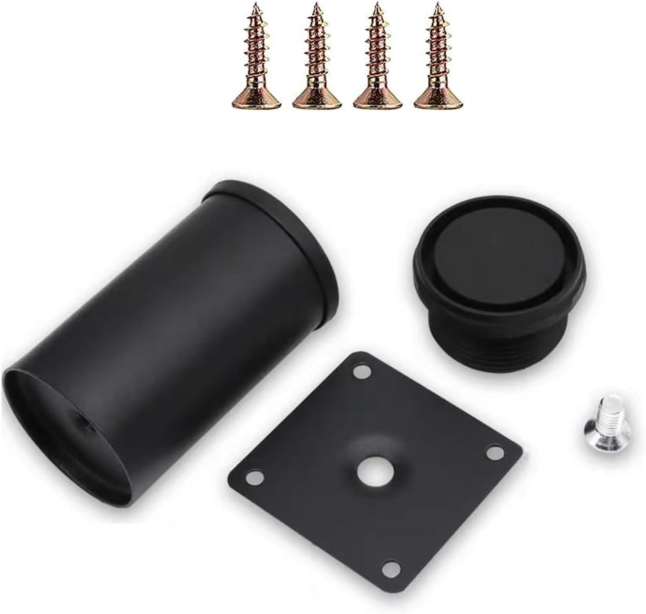 BOSIDETOOL Patas redondas de acero inoxidable de 4 pulgadas, patas redondas para gabinete, paquete de 4 patas para muebles para cocina, mesa,
