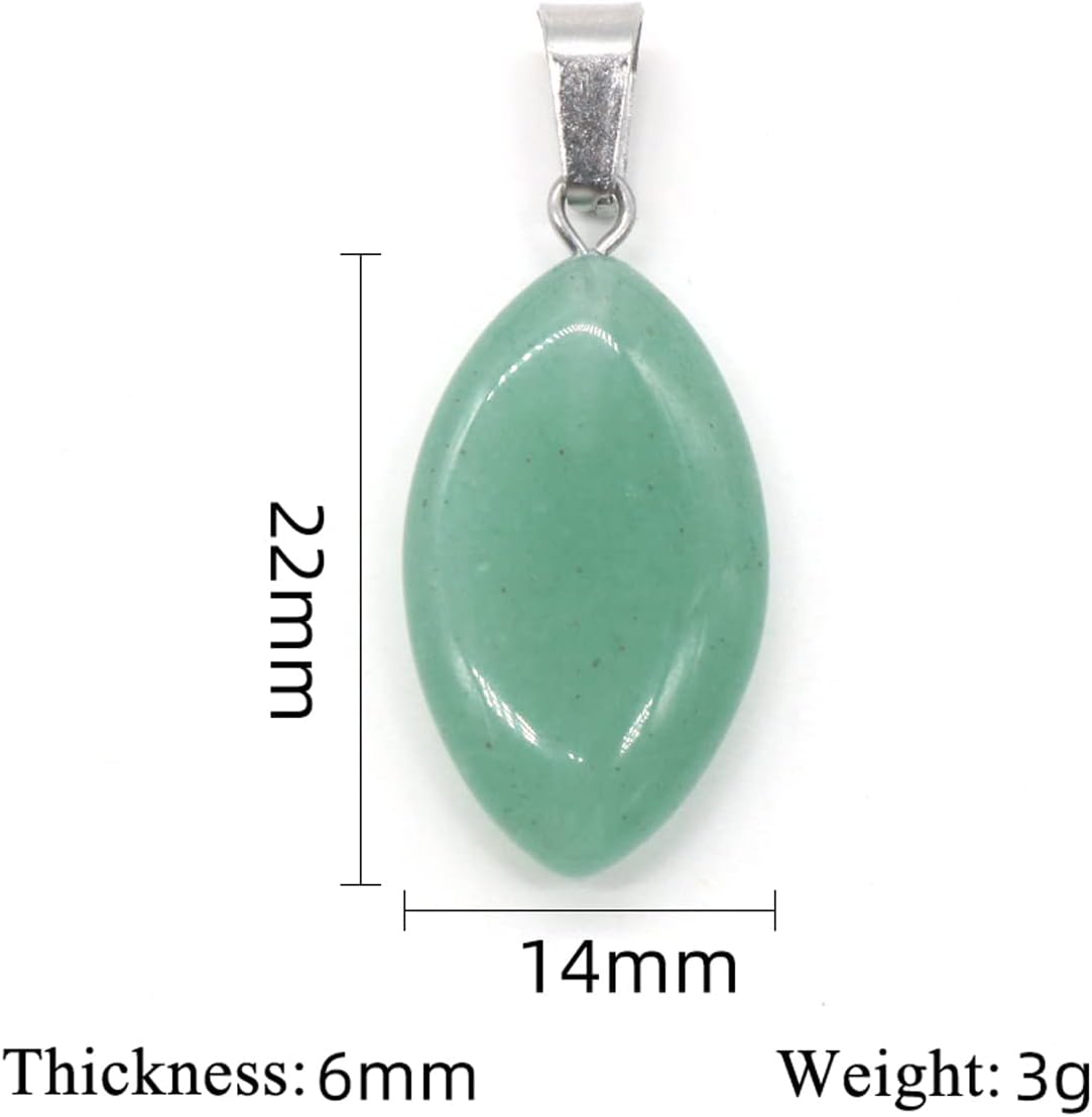 LHJ 20 colgantes de piedra natural con forma de marquesa de cristal de ágata de chakra para hacer joyas, collares, aretes, Piedra Piedra Ágata, no