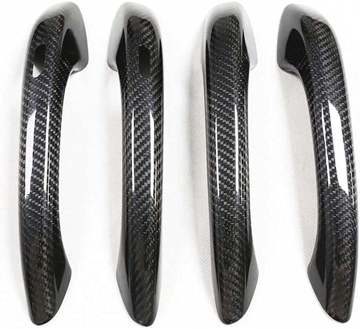 WLKE Cubierta exterior de fibra de carbono real para manija de puerta para Porsche MACAN 2014-2022 (cuatro puertas sin acceso cómodo)