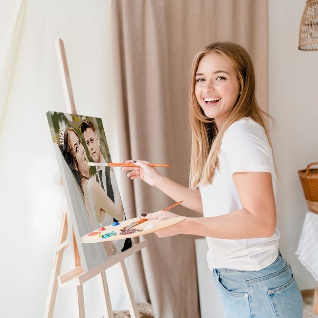 Dazella Pintura personalizada por números a partir de fotos, kits de pintura al óleo digital personalizados para adultos, pintura de lienzo por
