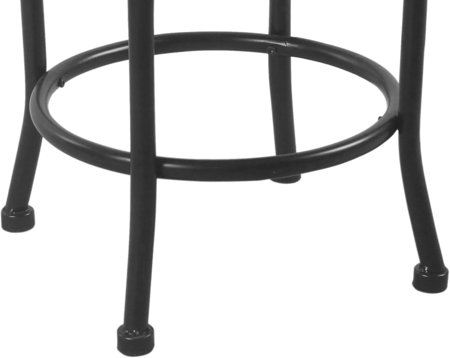 Benjara Taburete de metal con asiento acolchado de tela giratoria, gris y negro