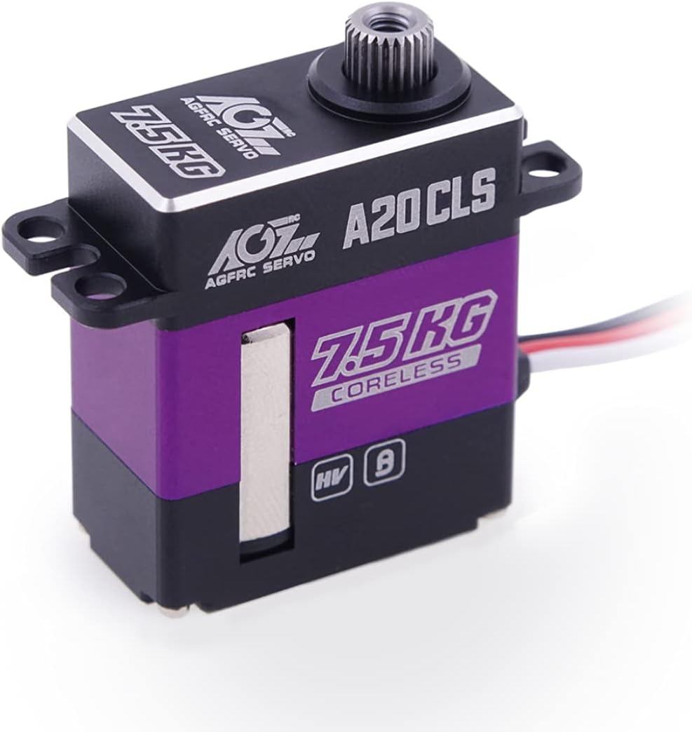 AGFRC Micro RC-SCX24-Servo de 16.5 lbs de alto par – Servo digital CNC delgado sin núcleo SCX24 Dirección Servo de excavación programable con