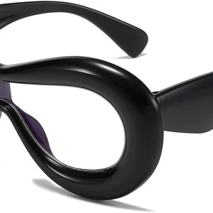 Gafas gruesas de gran tamaño con luz azul  Y2K ovaladas antifatiga ocular gafas de computadora con marco transparente para fiestas Gafas gruesas de gran tamaño con luz azul  Y2K ovaladas antifatiga ocular gafas de computadora con marco transparente para fiestas