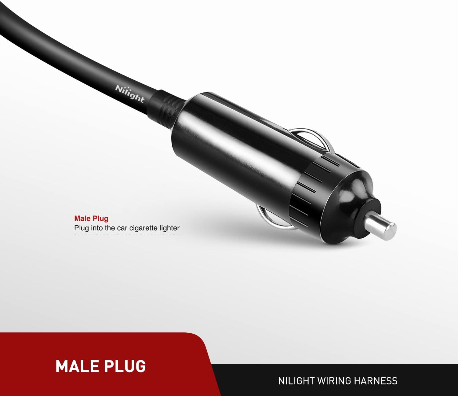 Nilight NI-WA-01C – Cable de extensión para encendedor de cigarrillos, resistente, 14 pies, 12 V24 V, cargador de coche con enchufe para encendedor