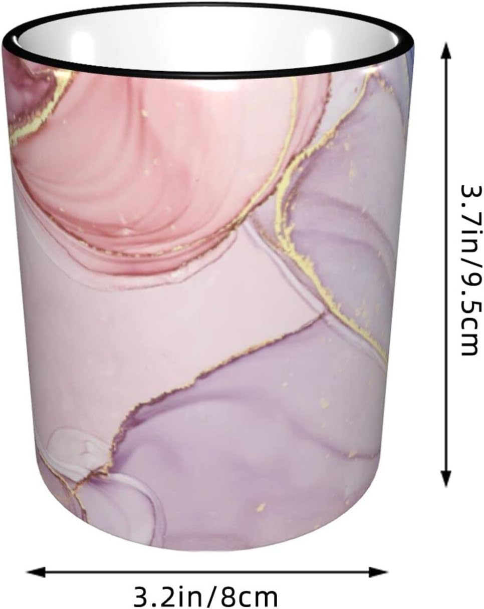 Taza de café rosa de mármol para mujeres y niñas, 12 onzas, té caliente con asa, apto para microondas, amigos, familia, personalizado