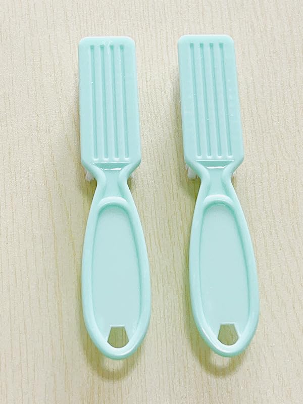12 cepillos de uñas para limpiar las uñas, cepillo de limpieza con agarre de mango para uñas y pies, cepillo de polvo de uñas, herramientas de