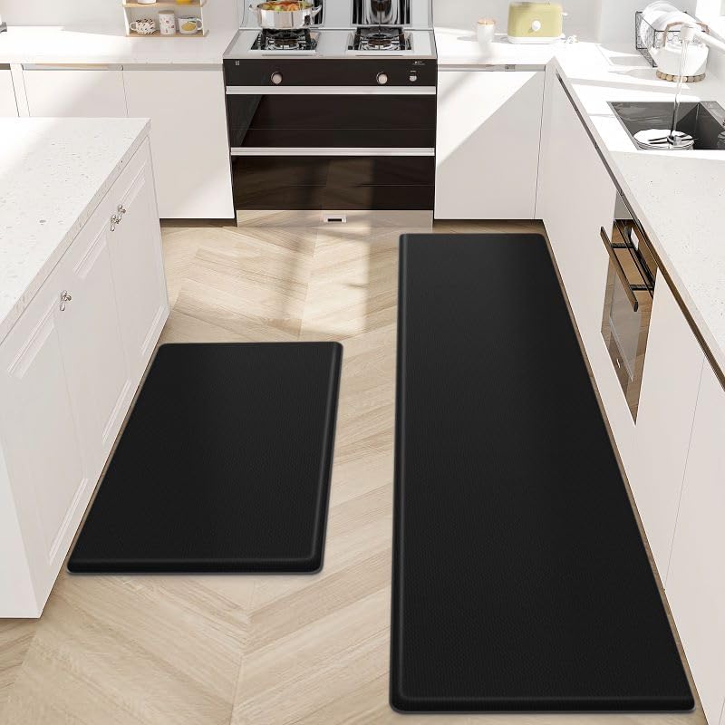 Tapete de cocina, 2 piezas, tapetes de cocina acolchados para piso, tapete antifatiga, juego de alfombras de cocina, tapete antideslizante para