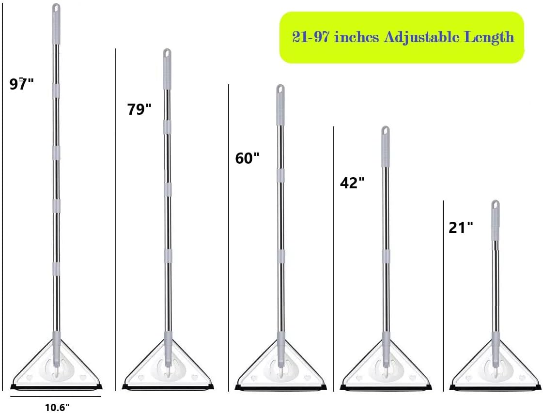 Limpiador de pared de 97 pulgadas con mango largo, herramienta giratoria ajustable de pared y zócalo con mango de 23 a 97 pulgadas, trapeador de