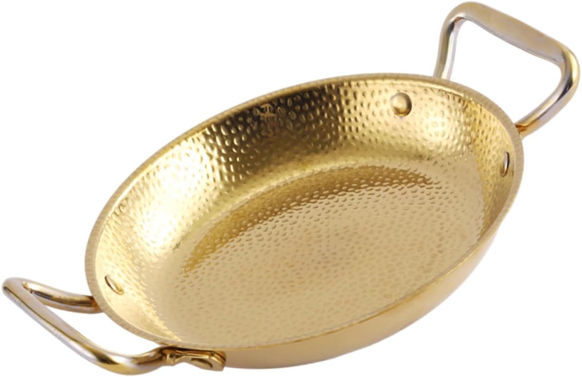 Orejas dobles Sukiyaki Olla de hierro fundido Sartén de Paella Española Caldero de hierro fundido Pan para servir alimentos Cocina Olla de Fondue