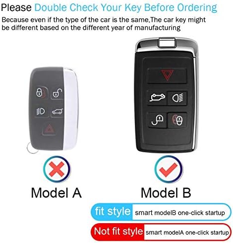 Funda para llave de coche con llavero compatible con Range Rover Evoque Velar Discovery LR4 Land Rover Sport Explore Smart Remote Key Fob Cover Case
