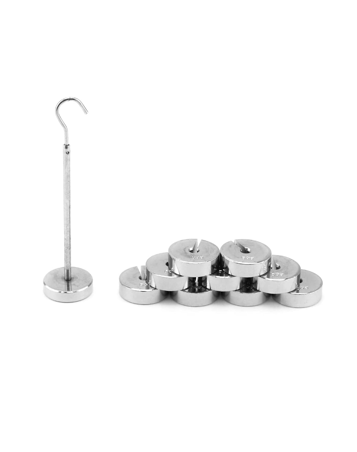 QWORK 2 juegos de pesas ranuradas, juego de 9 piezas de masa ranurada con perchas – 9 pesos (1.76 oz) – 17.64 oz