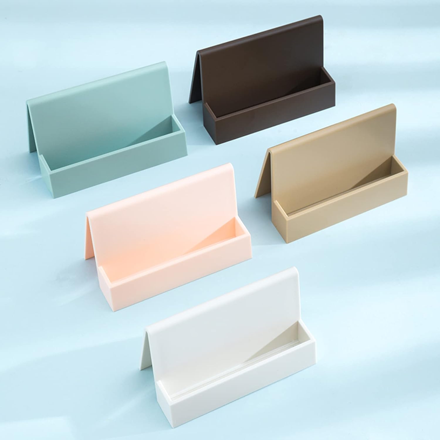 Hilsayum Soporte para tarjetas de visita, organizador vertical de tarjetas, organizador de escritorio, suministros de oficina para mesa, espacio de