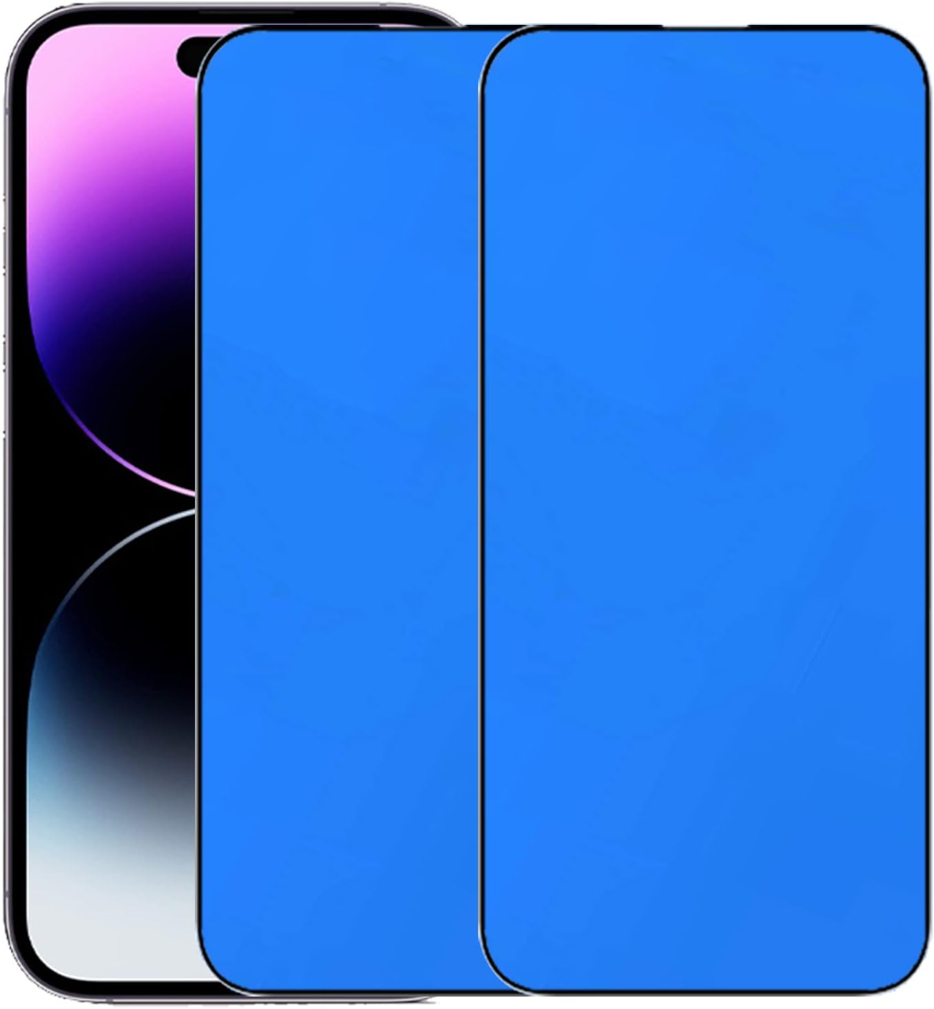 Protector de pantalla de espejo de vidrio templado antiazul, 2 unidades, para iPhone 14 Pro Max, 6.7 pulgadas, dureza 9H, antiarañazos, cubierta