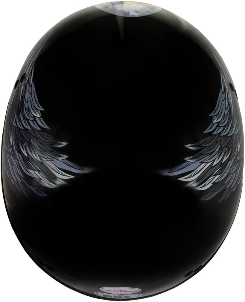 Hot Leathers HLT68 ‘Eagle’ Black Advanced DOT – Casco de motocicleta para hombres y mujeres