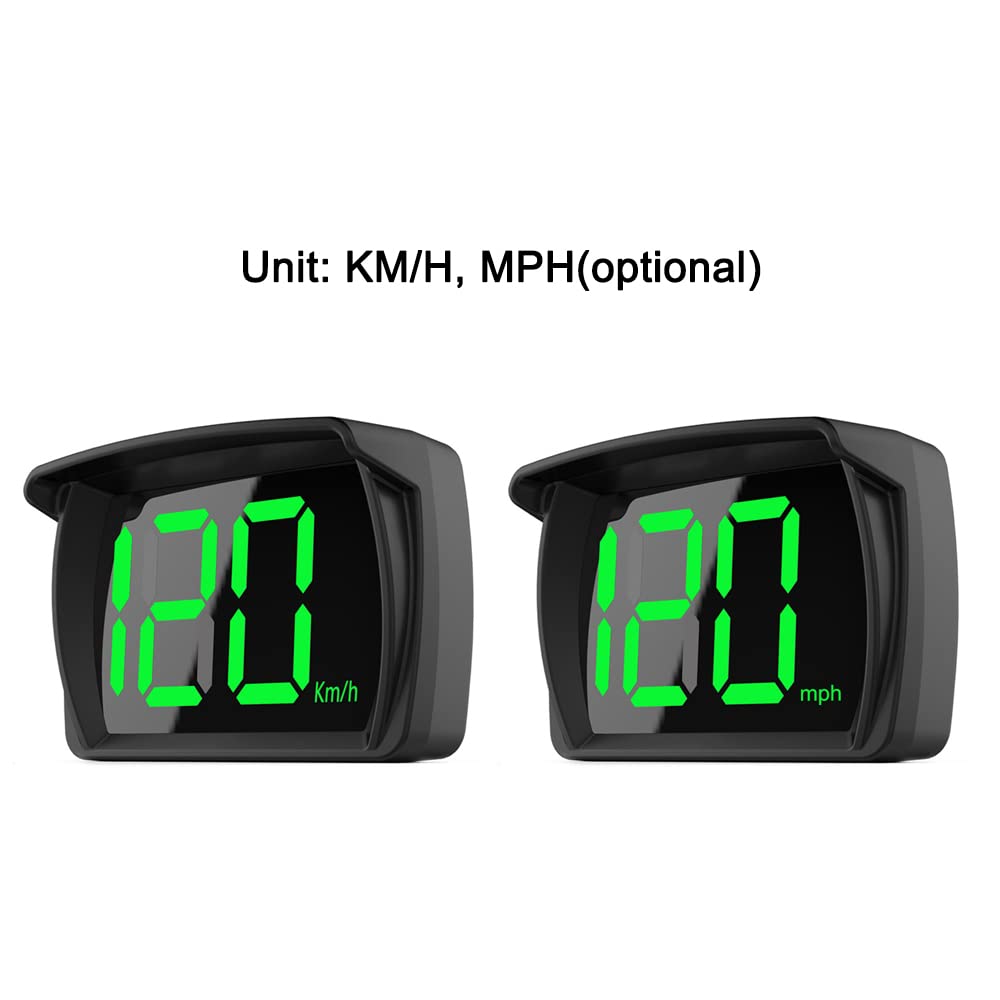 FANGZI Pantalla HUD para automóvil, pantalla frontal para coche, KMH, MPH, velocímetro digital con pantalla LED de fuente grande, adaptador de carga