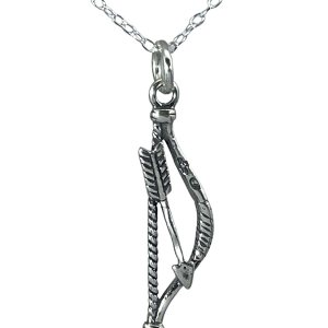 Sterling Silver Bow & Arrow Archery Nature 3D Charm Necklace, 18″ Sterling Silver Bow & Arrow Archery Nature 3D Charm Necklace, 18″