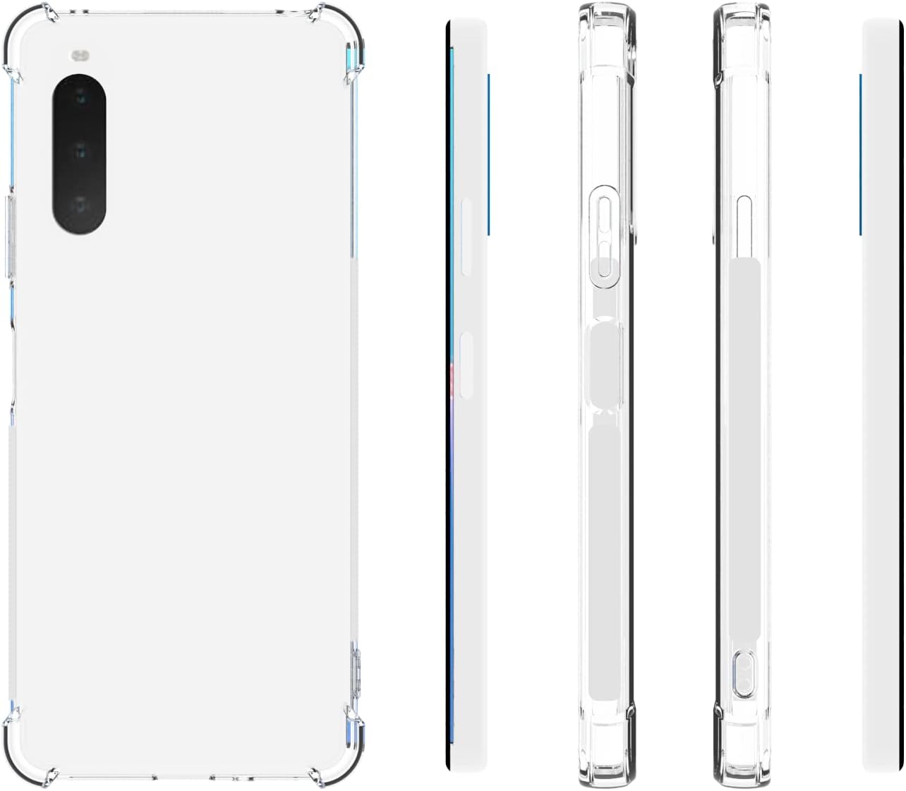 USTIYA Caso para Sony Xperia 10 IV Clear TPU cuatro esquinas cubierta protectora transparente suave funda