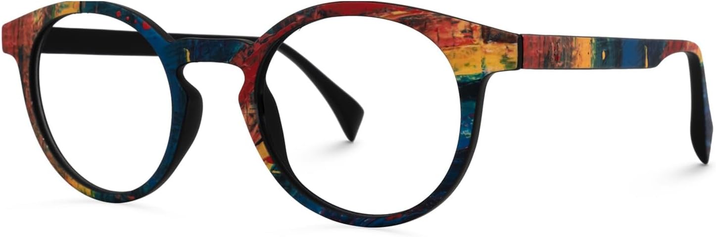 VOOGLAM Elegantes gafas redondas con bloqueo de luz azul para mujer, antifatiga ocular, gafas UV, Minnie