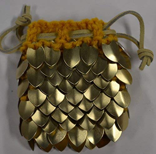 Dice Bag in Knitted Scale Armor – Dragon Hoard