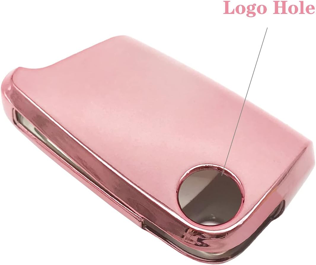 Funda protectora de TPU de 4 botones para llavero Volkswagen VW Tiguan Jetta GTI Atlas Golf Polo sin llave (rosa)
