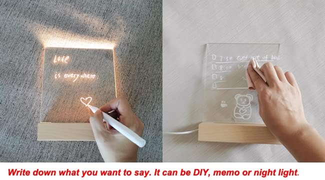 Base de pantalla de luces LED, base de lámpara LED de madera para grabar, interruptor de cable USB, luz nocturna moderna, lámpara de noche LED