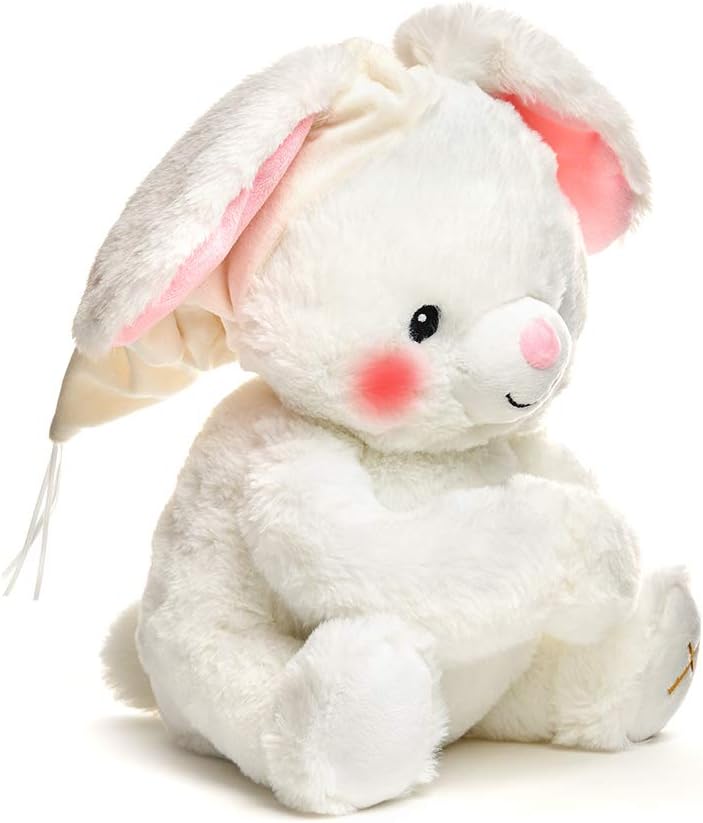 Cuddle Barn – Paws for Prayer Bunny  Juguete de peluche animado que reza se ilumina y canta esta pequeña luz mía, 10 pulgadas