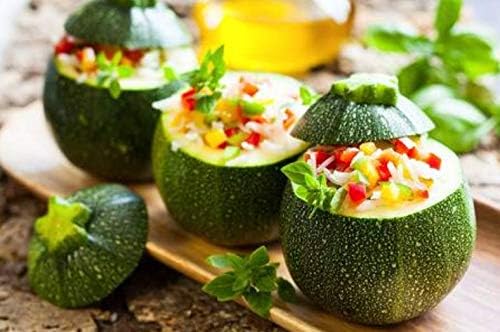 Semillas redondas de calabaza de verano de calabacín para plantar, (ocho bolas de calabacín), más de 40 semillas tradicionales por paquete, semillas