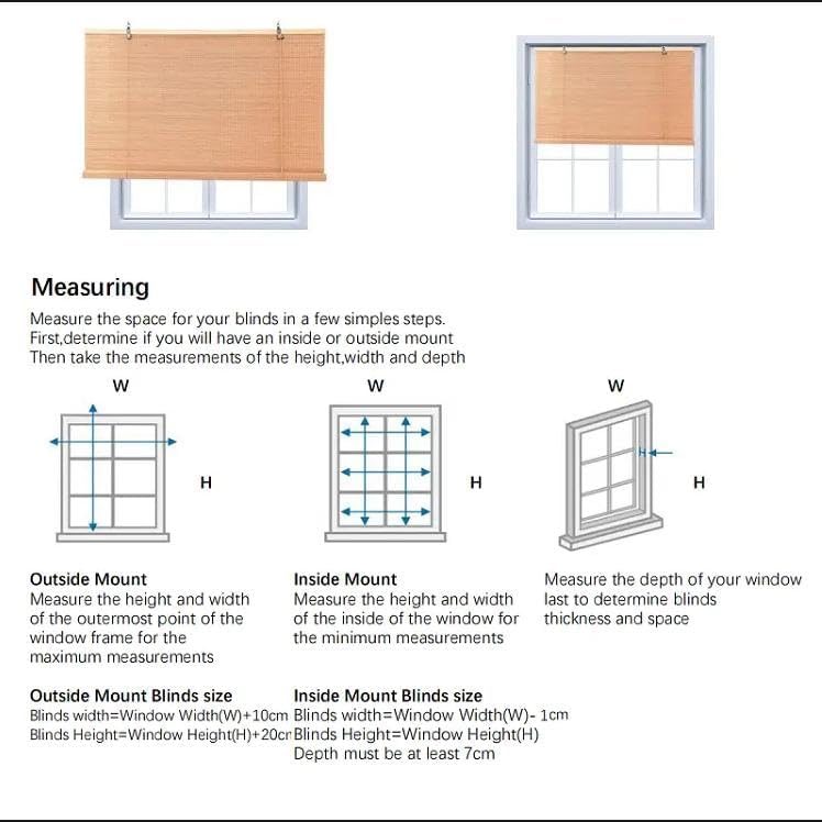 Persianas de bambú, persianas enrollables de bambú para ventanas, cortinas enrollables de bambú para interiores y exteriores, hogar, patio, porche