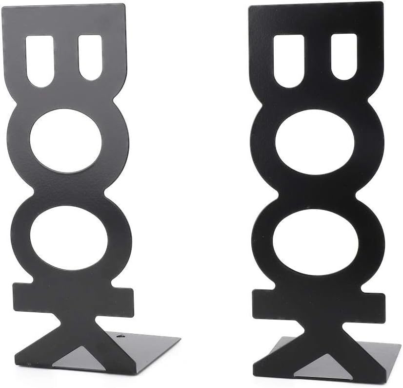 2 soportes de metal para libros, películas, CDs, escuela y decoración del hogar (8.189 in)