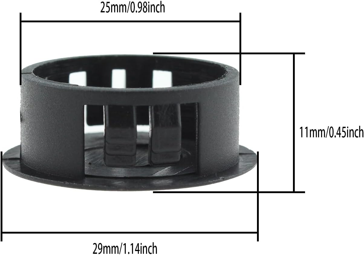 Maxmoral 40 piezas de 1 pulgada de montaje empotrado cuerpo de plástico negro y tapón de agujero de chapa, tapas de extremo de inserción de tubería