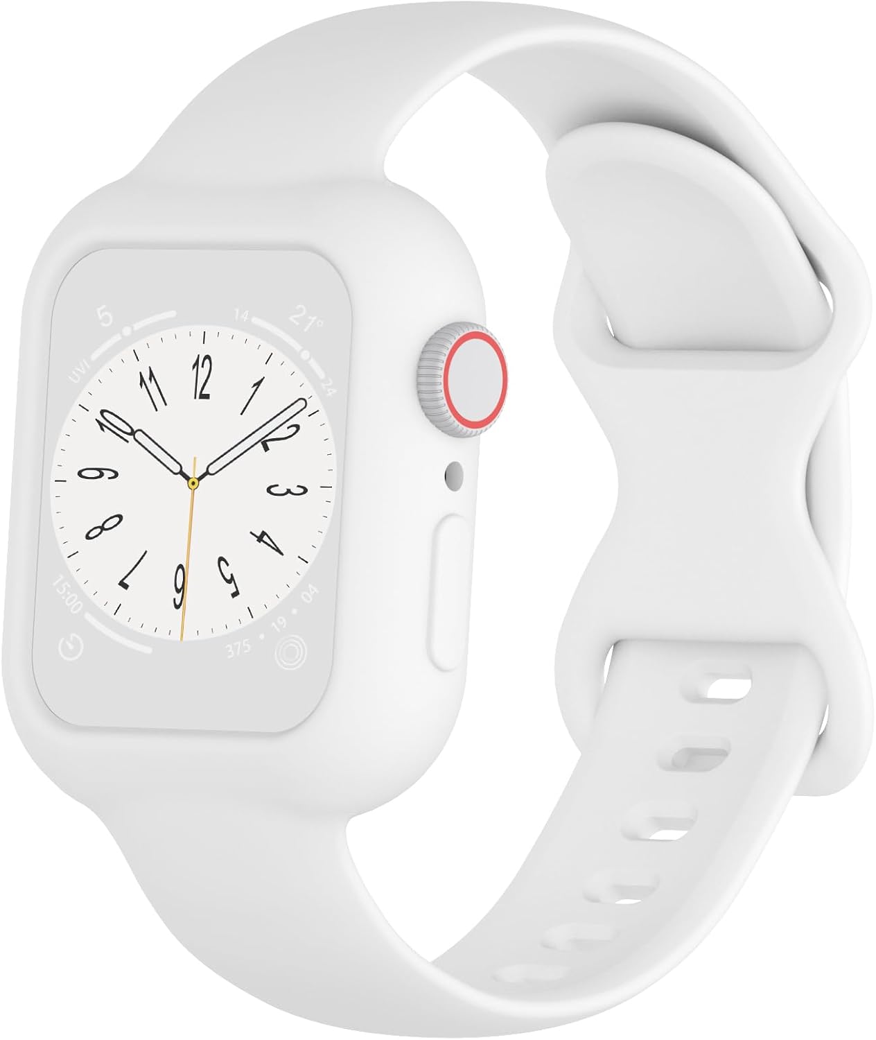 Keebowz Correas de silicona con funda protectora compatible con Apple Watch Band de 1.496 in, 1.575 in, 1.614 in, 1.654 in, 1.732 in, 1.772 in,