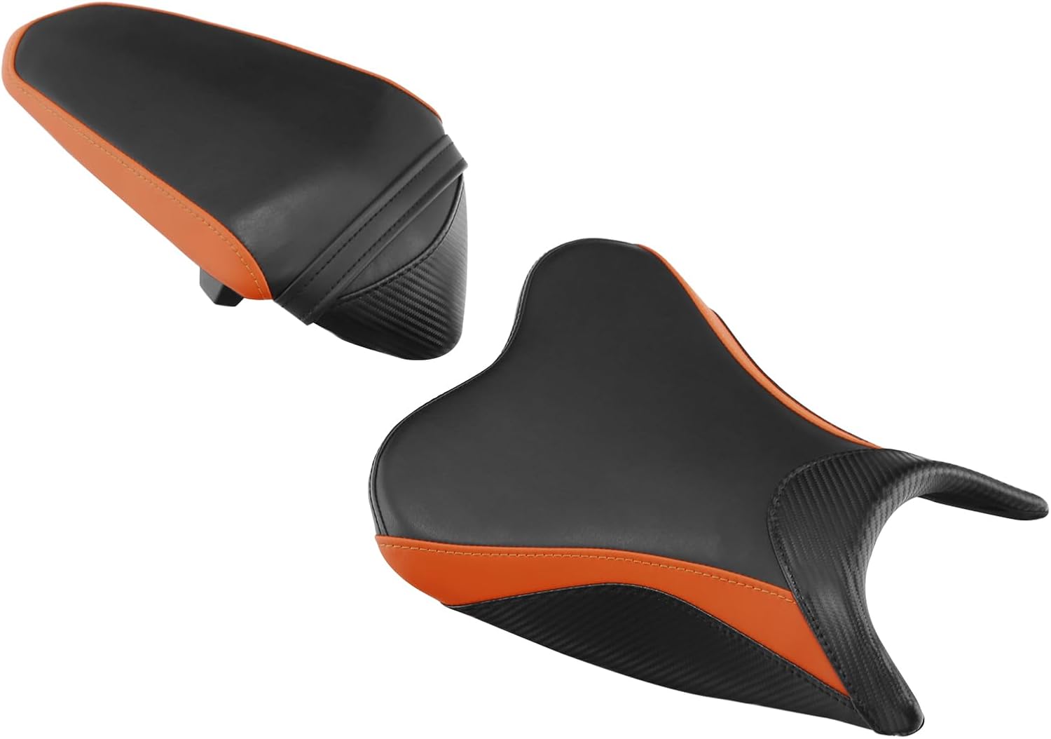 TCT-MOTORPARTS Cojín de asiento de conductor y pasajero Pillion FFit para Kawasaki Ninja 400 2018-2024 Z400 2019-2024 (negro + naranja)
