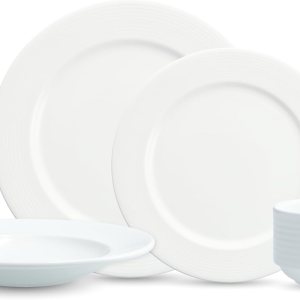 Fortessa Saterna Bone China – Juego de vajilla de 16 piezas, servicio para 4, color blanco Fortessa Saterna Bone China – Juego de vajilla de 16 piezas, servicio para 4, color blanco