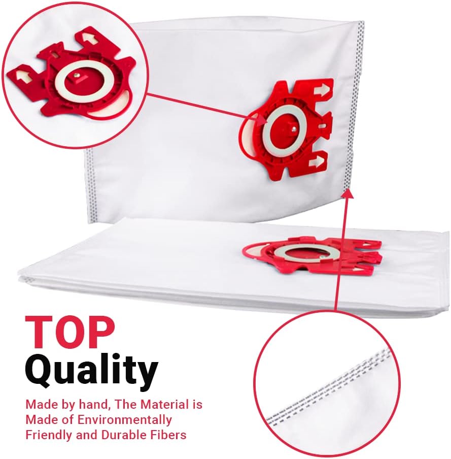 Hongfa Repuesto para bolsas de vacío Miele Compact C1 tipo FJM, 15 paquetes AirClean 3D Efficiency Bolsa de polvo compatible con aspiradora Miele