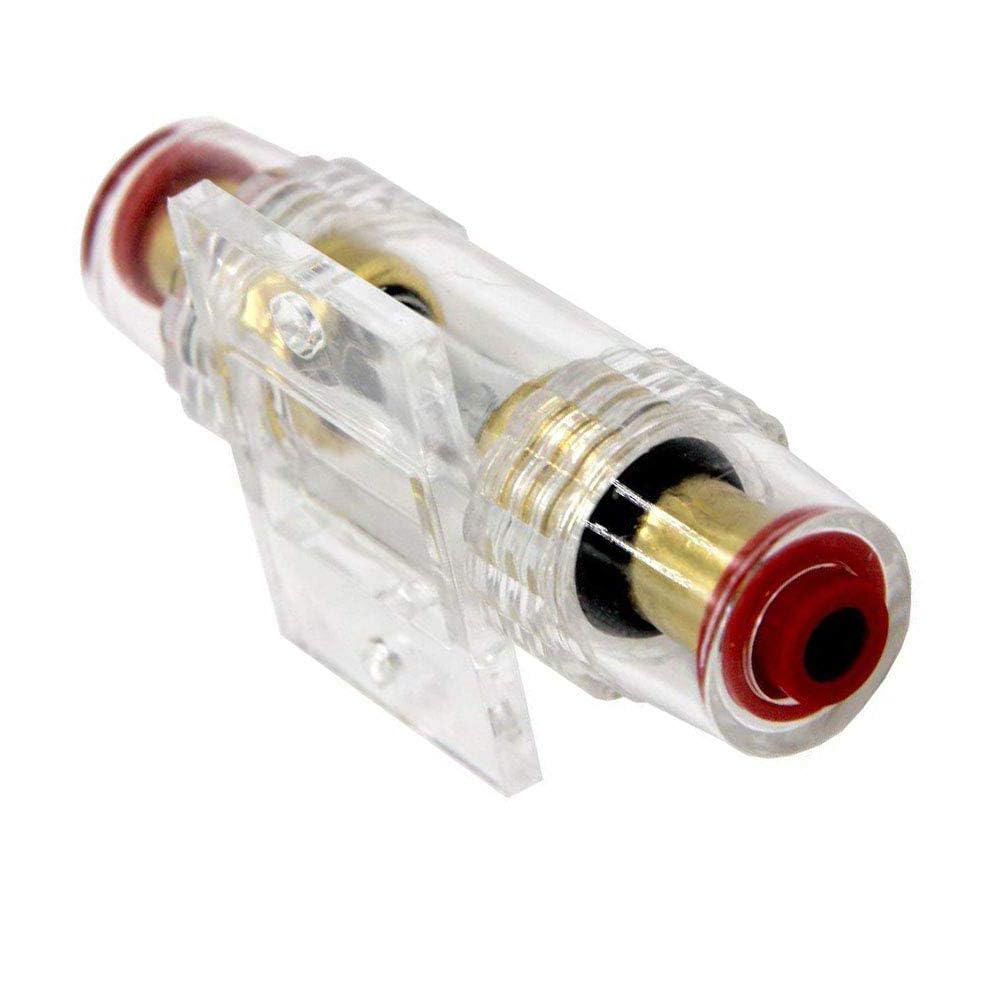 Soporte de fusible impermeable en línea calibre 4-8 AWG con dos fusibles tipo AGU de 80 80 amperios para audioalarmaamplificadorcompresores de