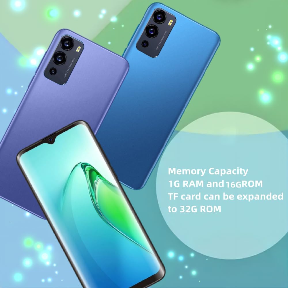 Pantalla de 6.52 pulgadas, Reno5Pro +, teléfono inteligente Android, tarjeta SIM dual, 1G RAM 16G ROM, solo compatible con banda de frecuencia de