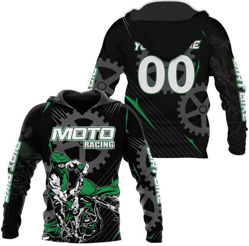 Leprints – Camiseta de motocross personalizada con número y nombre de carreras 3D para motocicleta, todoterreno, sudadera con capucha