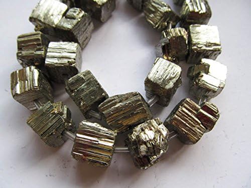 0.394-0.787in hilo completo genuino crudo pirita piedra pepitas grano libre hierro caja oro cuadrado cubo facetado pirita suelta cuentas