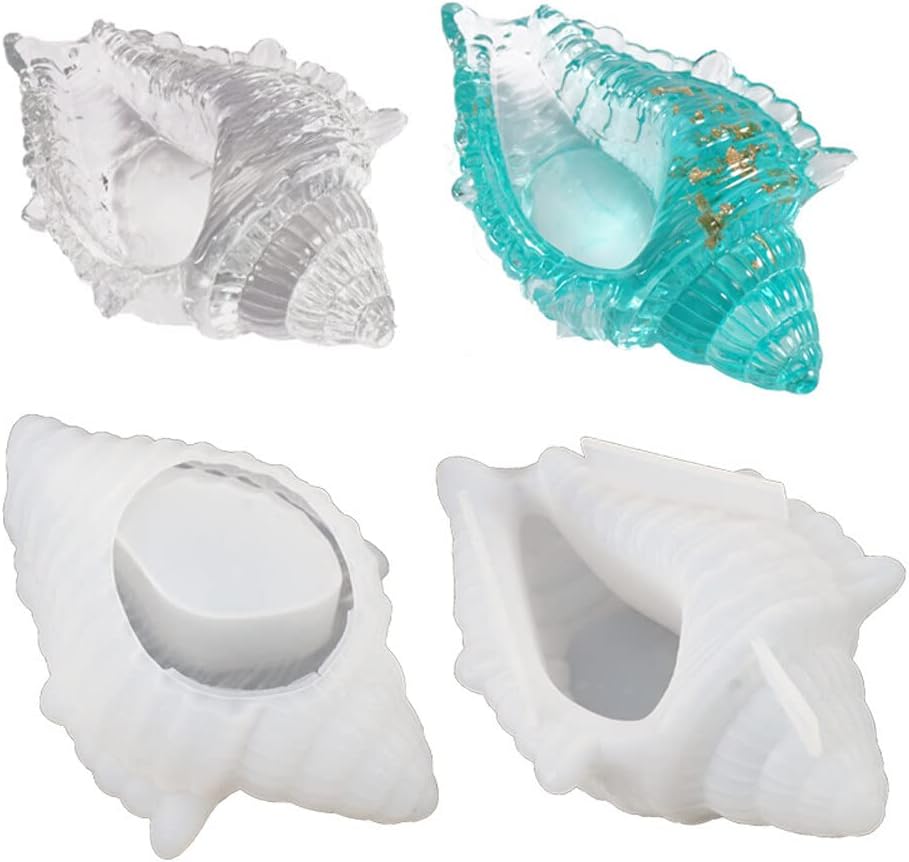 Molde de contenedor de almacenamiento de caracola, molde de silicona para caracola, concha, epoxi, bricolaje, 3D, hecho a mano, caracolas,
