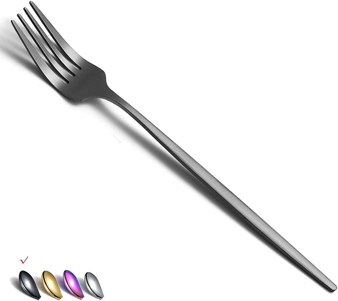 Juego de 6 tenedores de acero inoxidable de 8.4 pulgadas, tenedores de postre, tenedores de mesa, tenedores de ensalada para el hogar, cocina o