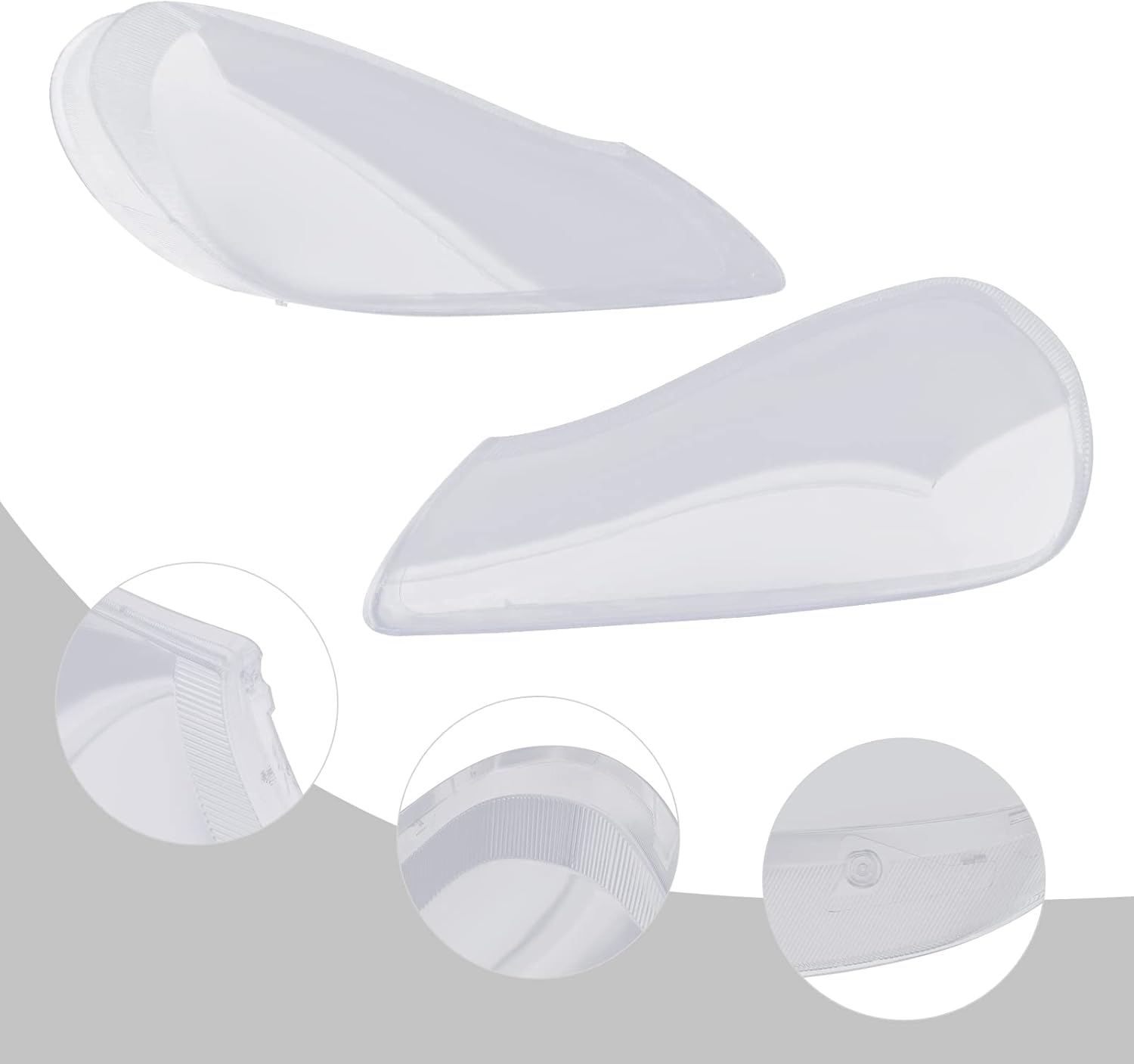 CNCEST Par de fundas de lente de faros delanteros, izquierdo y derecho, repuesto de pantalla para faros delanteros, compatibles con Porsche Cayenne