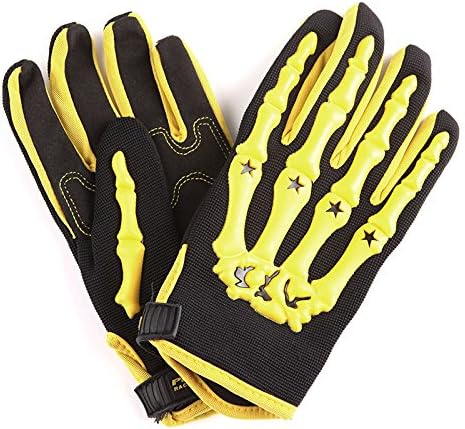 Guantes juveniles de motocross, para motocicletas, BMX, MX, ATV motocicletas todoterreno, bicicletas, modelo de esqueleto para niños, color verde