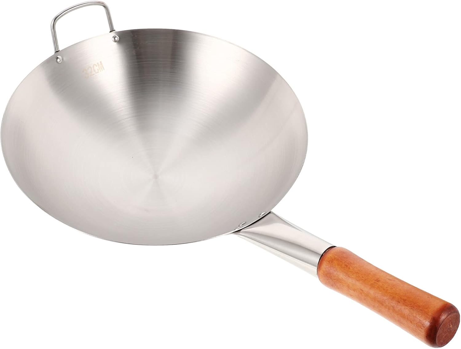 Kichvoe Sartén wok de acero al carbono de fondo redondo, Pow Wok de acero al carbono, wok y sartenes para cocinar en el hogar y profesional-12.5