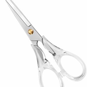 Creechwa Tijeras de oficina, hoja de acero inoxidable con mango acrílico, tijeras multiusos para oficina, escuela, hogar, tijeras de tela, tijeras Creechwa Tijeras de oficina, hoja de acero inoxidable con mango acrílico, tijeras multiusos para oficina, escuela, hogar, tijeras de tela, tijeras