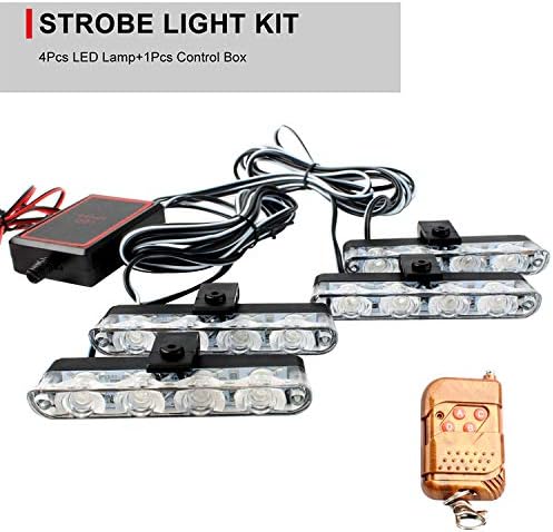 16 luces LED de policía estroboscópicas para automóvil, luces reflectivas para tablero de vehículo de emergencia de 12 V