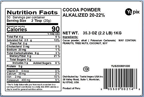 Yupik Polvo, cacao alcalinizado, 2.2 lb